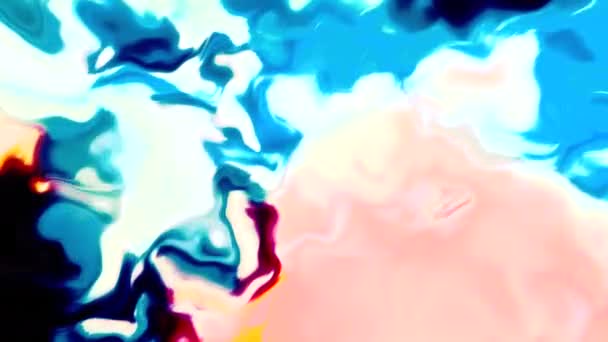 彩色色斑的动画背景在一起变形和融化 水彩画笔划 — 图库视频影像