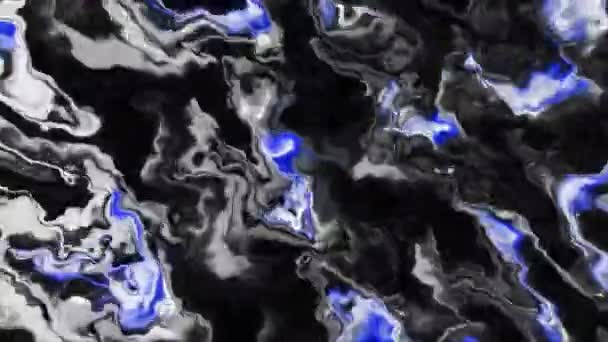 ガソリンブロットが付いている暗い噴水 ムーブメント アニメーションで作られた紫と青のブロットは ハイライトとスパークルです 高品質の4K映像 — ストック動画