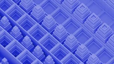 3 boyutlu kareler oluşturan soyut kaleydoskopik arkaplan. Tasarım. Yukarı ve aşağı hareket eden şekiller