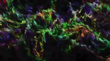 Siyah arkaplan, rengarenk şebeke anipmasyonu. Hareket. Farklı yönlerde seğiren çizgi film animasyonlarında yapılmış bir ızgara. Yüksek kalite 4k görüntü