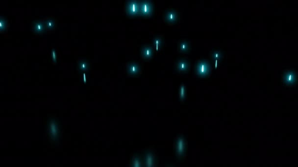 Абстрактні Літаючі Блакитні Іскри Чорному Тлі Дизайн Вгору Вниз Рухаються — стокове відео