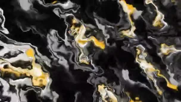 Taches Peinture Vertes Jaunes Renversées Motion Fond Sombre Avec Légers — Video