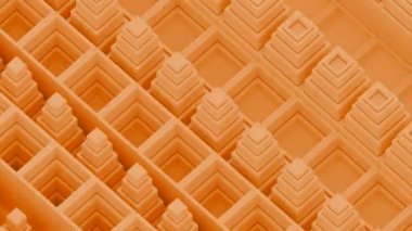 İzometrik küplerle soyut arkaplan. Tasarım. 3D piramitlerle optik illüzyon