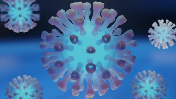 ウイルス バクテリア 細胞に感染した生物 ウイルスの抽象的な背景 デザイン 医学と科学の概念 — ストック動画