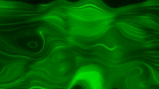 Substância Verde Líquida Com Clarões Luminosos Moção Fluindo Superfície Verde — Vídeo de Stock