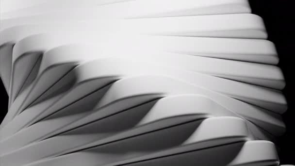 タイルによって形成された抽象的な回転塔 デザイン 垂直回転スパイラル — ストック動画