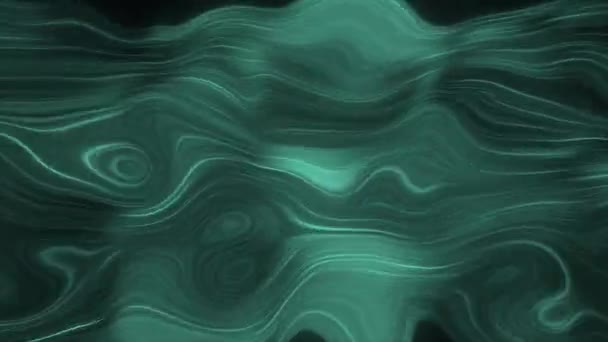 Vloeibare Groene Substantie Met Lichtfakkels Beweging Stromend Groen Oppervlak Met — Stockvideo
