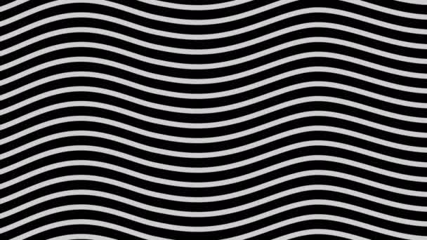 Latar Belakang Geometris Bergaris Desain Membengkokkan Baris Hipnotis Garis Garis — Stok Video