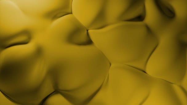Abstracte Kokende Gele Vloeistof Ontwerp Gele Kleverige Belletjes — Stockvideo