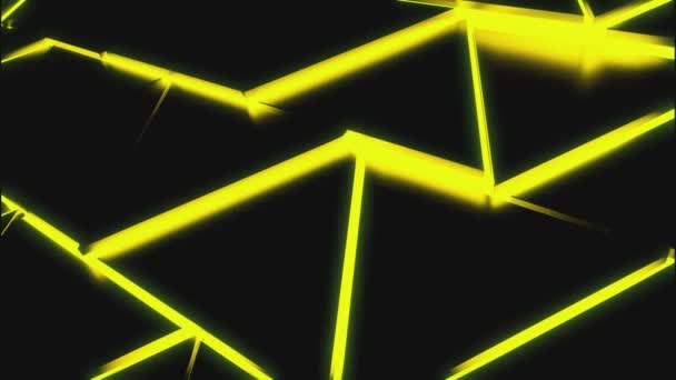 Abstraktní Trojúhelníkové Geometrické Obklady Design Vzor Mozaiky Žlutými Dlaždicemi — Stock video
