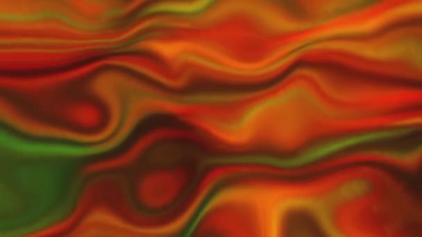 Mélange Coloré Peintures Répandant Lentement Motion Texture Liquide Brillante Ondulée — Video