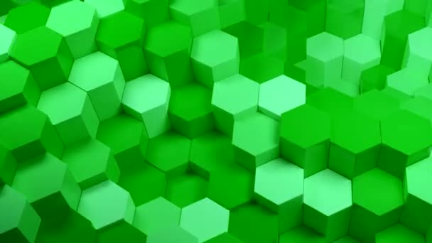 Hexagonkolonner Rör Sig Vågor Design Geometriska Kolumner Rör Sig Upp — Stockvideo