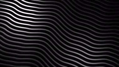 Çizgiler psikedelik etkiyle dalgalar halinde bükülür. Tasarım. İnce çizgiler siyah arkaplanda dalgalar halinde bükülür. Güzel metal çizgileri uzayda psikedelik kıvrımlarla hareket eder..