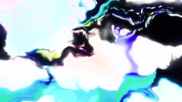 불타는 페인트 움직임 컴퓨터 스파클링 애니메이션에서 파란색과 보라색 그늘의 고품질 — 비디오