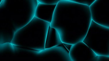 Üç boyutlu şekilleri plazma ışıklarıyla hareket ettiriyor. Tasarım. Parlak plazma enerjisi ışığı ve hareket eden karanlık madde dokusu. Plazma ışığıyla hareket eden siyah 3d yapısı. 