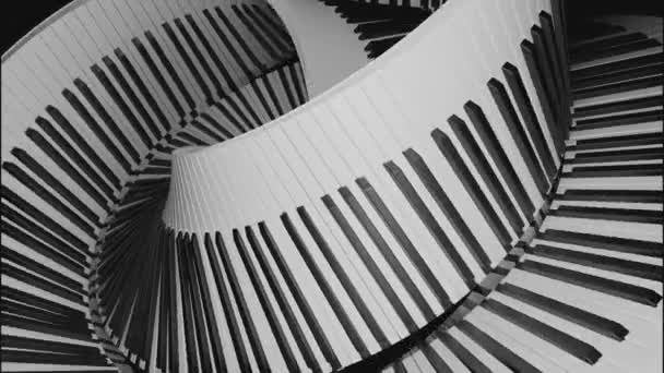 Optyczna Iluzja Klawiatury Fortepianowej Projektowanie Klawisze Fortepianu Tworząc Spiralne Piękne — Wideo stockowe