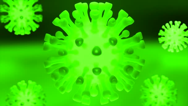 Зелений Бірюзовий Фон Мікробами Дизайн Зроблена Мультиплікаційна Анімація Мікробами Які — стокове відео