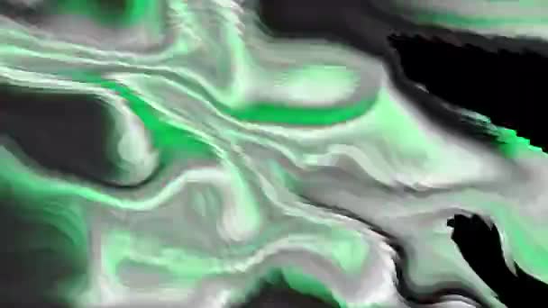 数字湍流流动的能量烟云呈现绿色 快速动态的波浪动画 — 图库视频影像