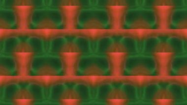 Psikedelik kaleydoskopik şekiller. Hareket. Sıralar dolusu titreyen aynı figürler