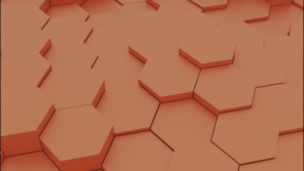 Hexagonkolonner Rör Sig Vågor Design Geometriska Kolumner Rör Sig Upp — Stockvideo