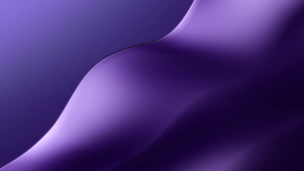弯曲光滑的紫色布或围巾 波浪般的丝绸质感 — 图库视频影像