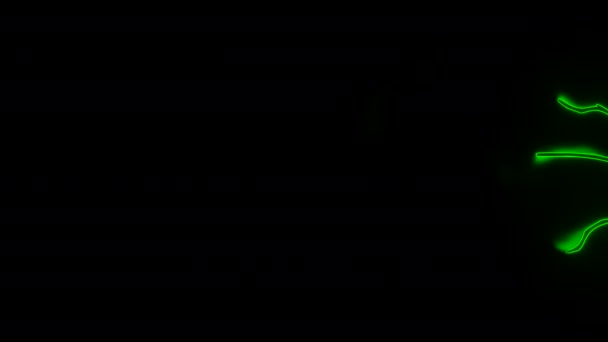 Soyut Neon Damarlar Gibi Görünen Çizgiler Yayıyor Tasarım Siyah Arkaplanda — Stok video
