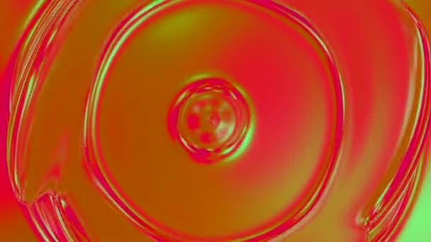 Abstrato Interminável Espalhando Anéis Água Desenho Textura Líquida Colorida Com — Vídeo de Stock