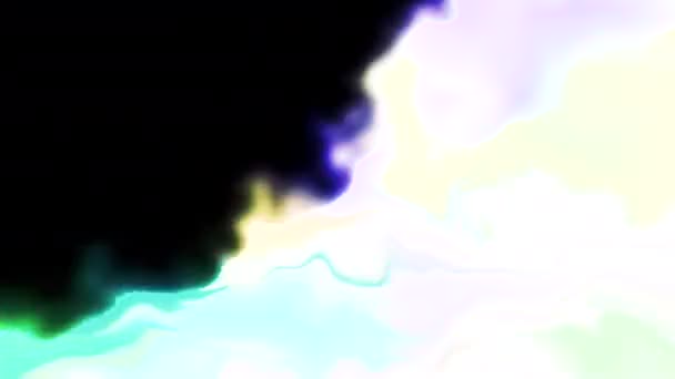 Vent Abstrait Flottant Sur Fond Noir Couleurs Arc Ciel Motion — Video