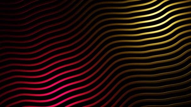 Абстрактні Хвилі Червона Структура Течії Дизайн Вигнуті Рядки Вузьких Барвистих — стокове відео