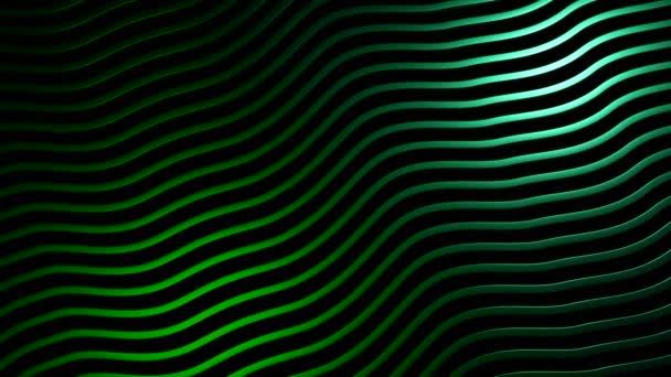暗い背景に金属抽象的な線を流れる横の振動 デザイン 重い表面のライトフレア — ストック動画