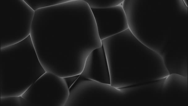 运动3D形状与等离子光 明亮的等离子体光 具有运动的暗物质质感 带有等离子光的黑色3D结构 — 图库视频影像