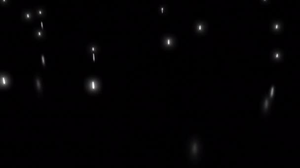 Ροή Αυξανόμενων Φωτεινών Σωματιδίων Μαύρο Φόντο Σχέδιο Φωτεινά Σωματίδια Κινούνται — Αρχείο Βίντεο