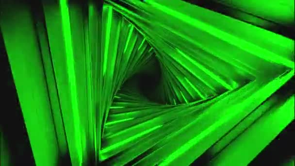 Movimiento Túnel Con Líneas Triangulares Diseño Túnel Con Giro Triangular — Vídeos de Stock