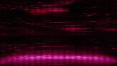 Siyah arkaplan üzerinde hareketli renk benekleri olan piksel arkaplan. Hareket. Renkli elektro noktaların pikseldeki görüntüsü. Renkli parlayan noktalar piksel resimde hareket eder ve titreşir. 