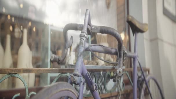 Bicicletta Vintage Con Catena Negozio Azione Bicicletta Antica Trova Alla — Video Stock