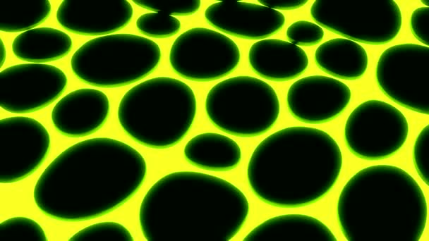 黑色背景 动画片中的浅绿色和黄色孔闪烁着光芒 高质量的4K镜头 — 图库视频影像