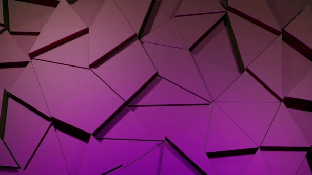 Purple Triangular Constructor Design Triangles Made Computer Graphics Separate Connect — Stock Video