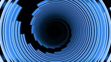 Siyah arkaplandaki soyut bilim kurgu sarmalı. Tasarım. Dönen bükme çizgileri girdap etkisi yaratıyor