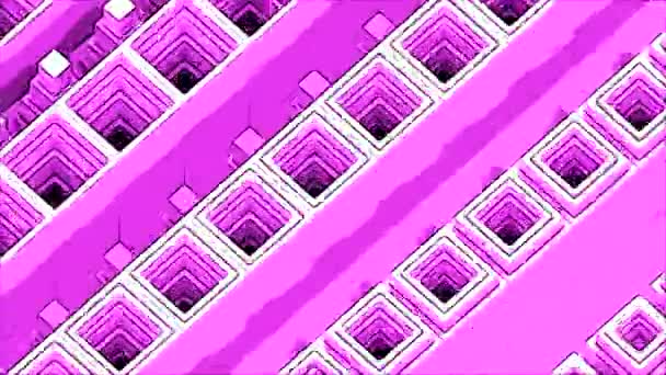 Диагональные Ряды Вверх Вниз Движущихся Форм Дизайн Цветные Ромбы — стоковое видео