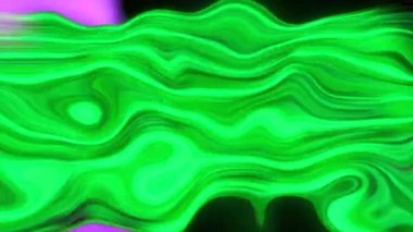 Parıltının arka planında yanıp sönen doğrusal desen. Hareket. Parlak desenli animasyon ve parlayan arka plan üzerinde örtülü etki. Renkli arkaplanda kıvrımlı çizgileri olan parlak desen.