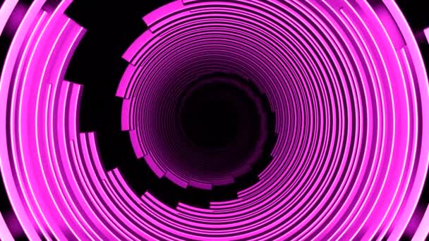 Sci Spirale Abstraite Sur Fond Noir Design Lignes Flexion Rotatives — Video