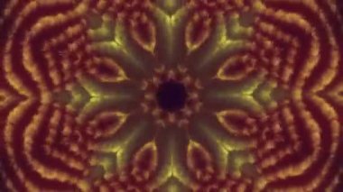 Hipnotik kaleydoskop çiçek deseni. Hareket. Dinamik enerjik titreşimli fraktal şekiller