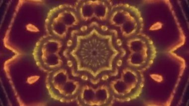 Soyut fraktal çiçek şekilleri. Hareket. Soyut Kaleydoskop Arkaplanı