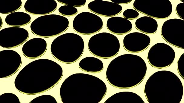 摘要黑色底座上有孔的塑料纹理 被连在一起的纹理环绕的椭圆形黑色形状 — 图库视频影像