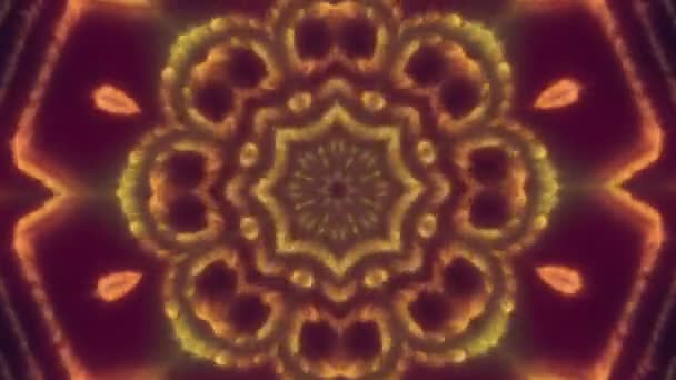 Абстрактные Фрактальные Цветочные Формы Движение Аннотация Kaleidoscope — стоковое видео