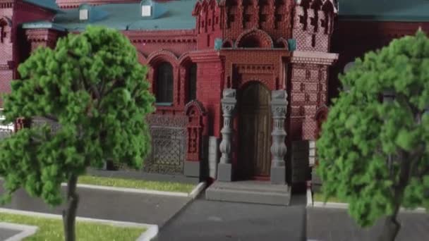 Ένα Μεγάλο Μοντέλο Του Κόκκινου Παλατιού Στικ Ένα Τεράστιο Diy — Αρχείο Βίντεο