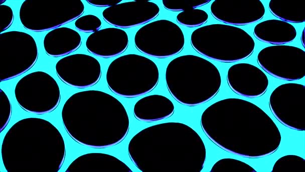 ブラックバックの穴付き抽象的なプラスチックテクスチャ デザイン テクスチャをつなぐことで囲まれたオーバルブラックシェイプ — ストック動画