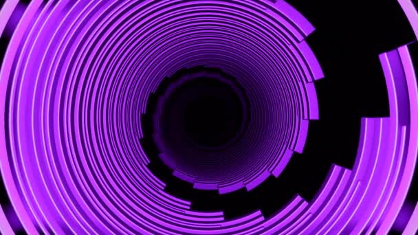 Linii Verzi Violet Strălucitoare Proiectare Fundal Negru Dungi Rotative Într — Videoclip de stoc