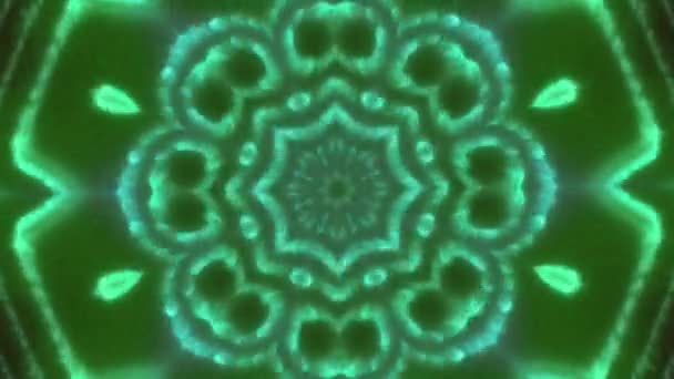 Abstraktní Fraktální Květ Pohyb Abstraktní Kaleidoskop Pozadí Mandala Ornament Květiny — Stock video
