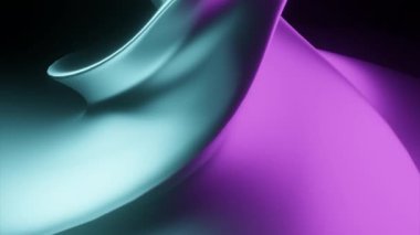 Minimum metal mavi ve mor floresan spiral sonsuz dönüş. Tasarım. Hipnotik efektli dönen metal.